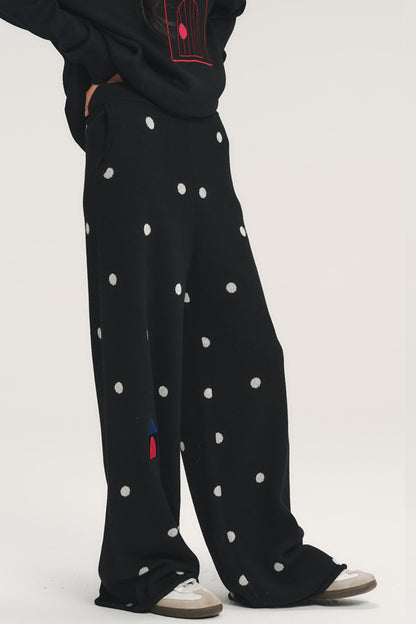 Colorful Polka Dot Knit Pants