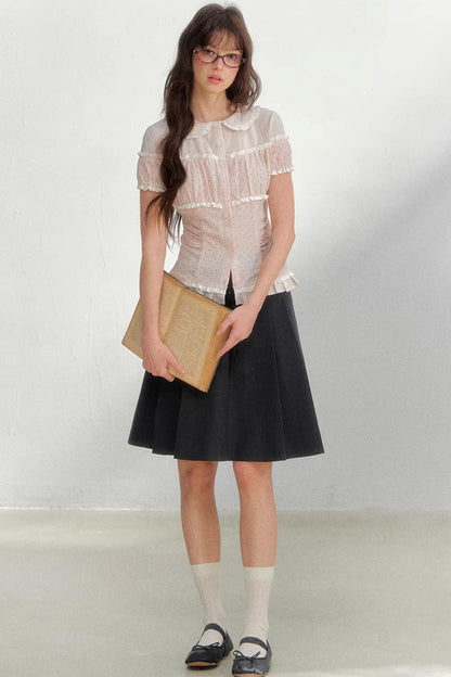 Cotton Linen Polka Dot Top