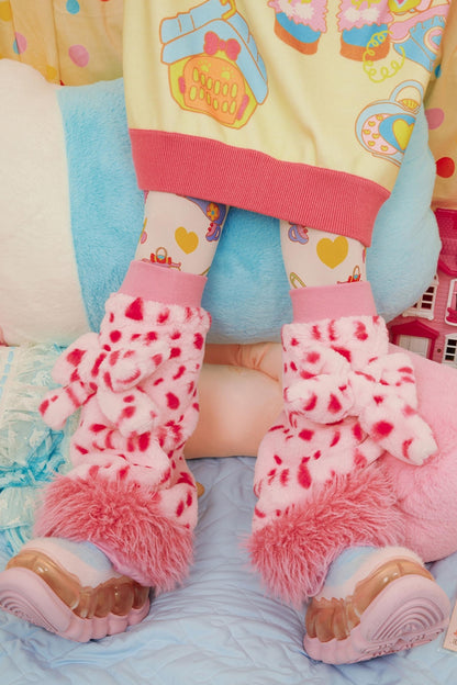 Red Leopard Printed Socks