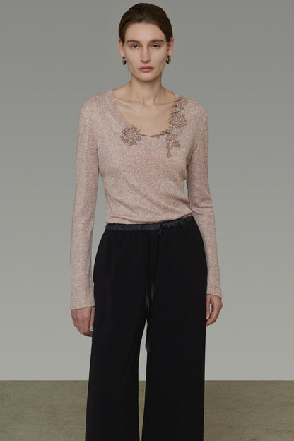3D Crochet Patchwork Knitwear Top