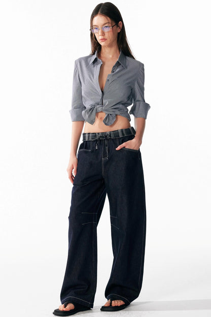 Versatile Cropped Shoulder Shirt