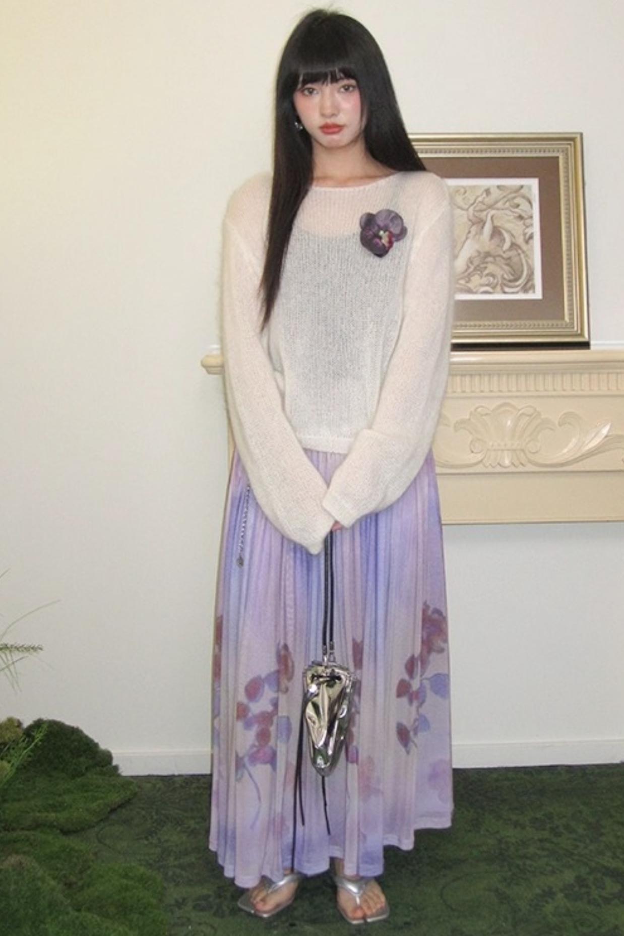 Absinthe Peach Mohair Sweater Top