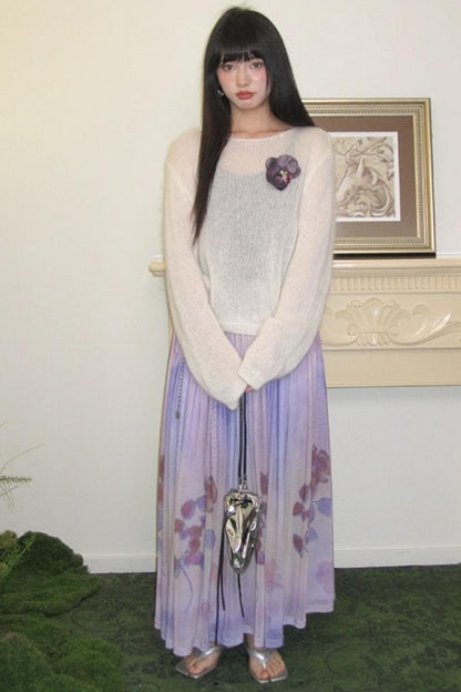 Absinthe Peach Mohair Sweater Top