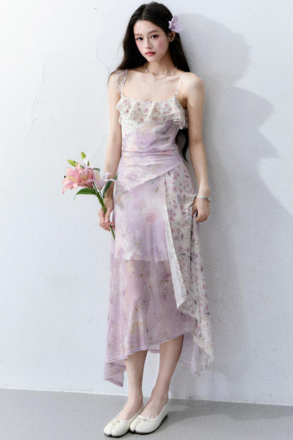 Wisteria Mesh Slip Dress