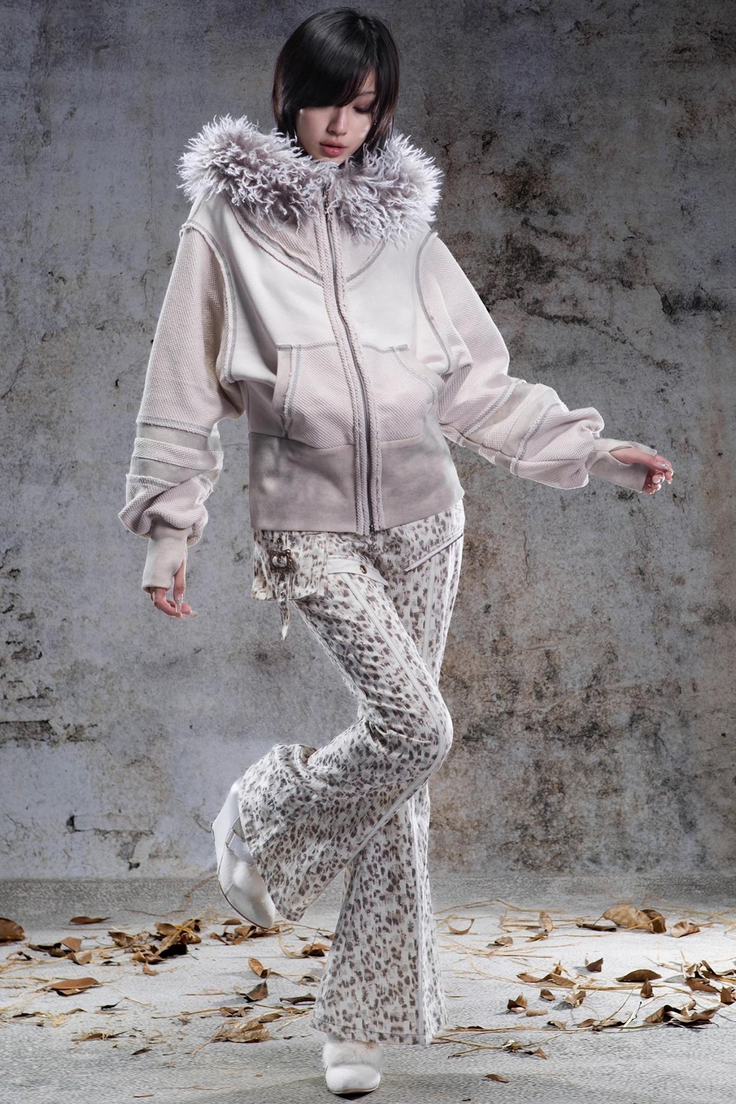 Vintage Leopard Print Flared Pants