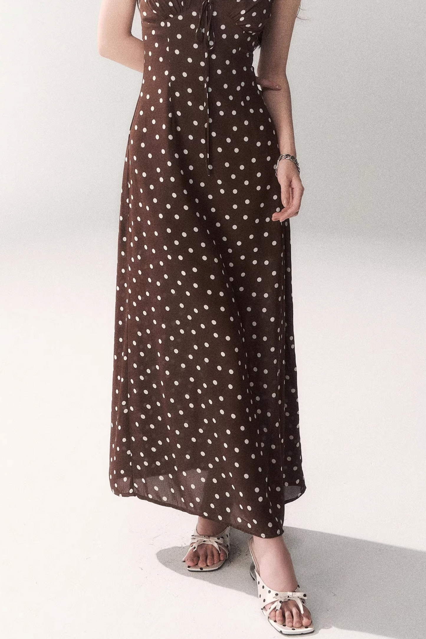 Brown Polka Dot Summer Dress