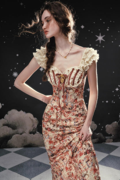 French Lace Floral Dress Set-Up