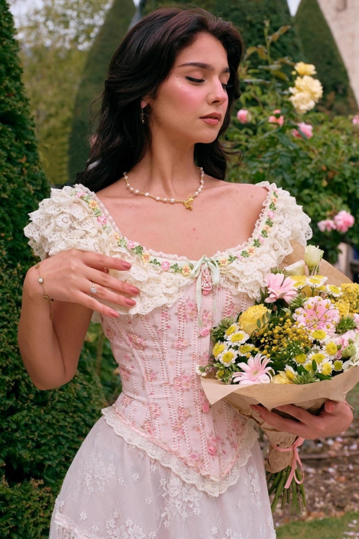 French Floral Corset