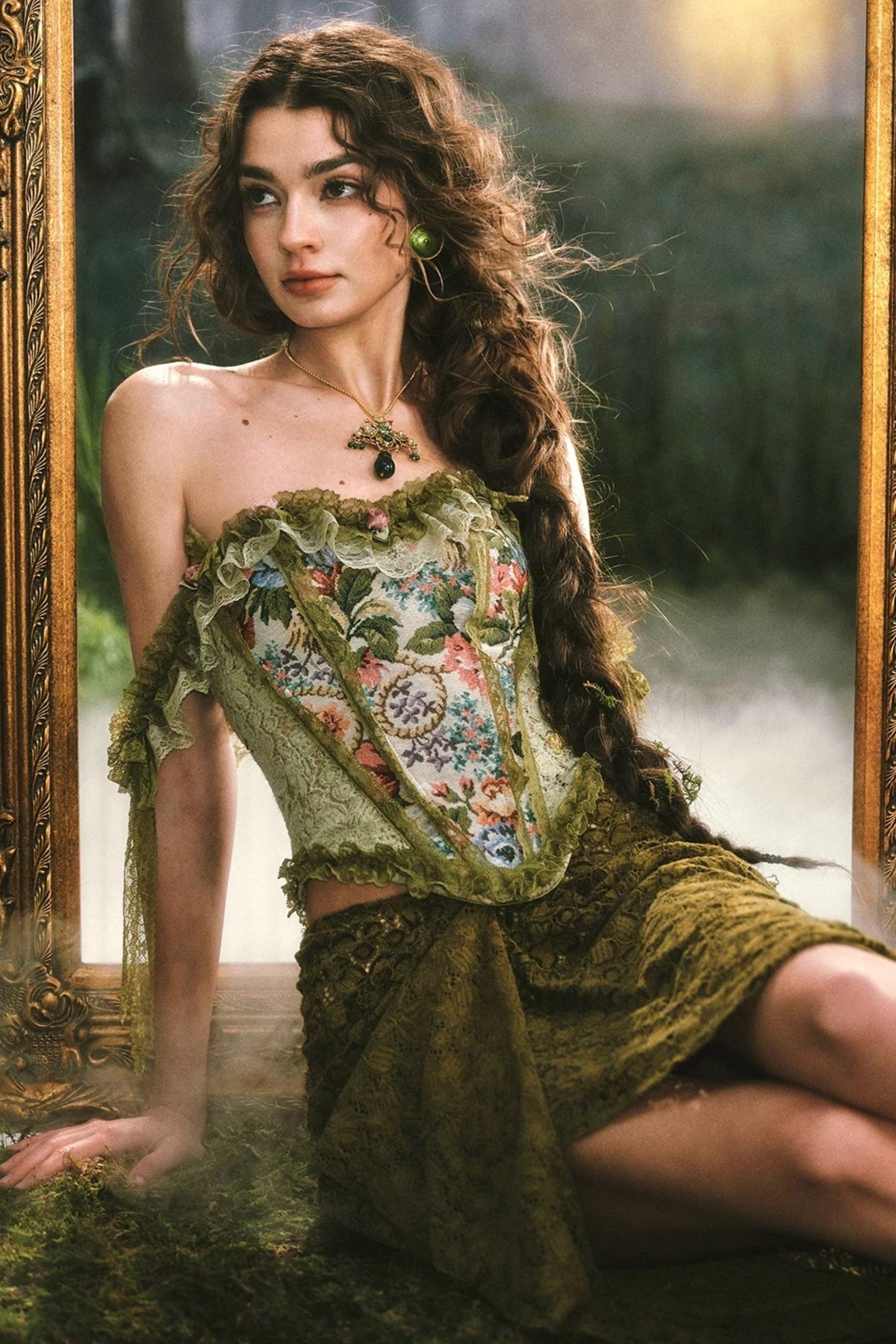 French Baroque Lace Corset Skirt Set-Up