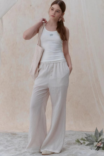 Draped Pearl Stripe Camisole Set-UP