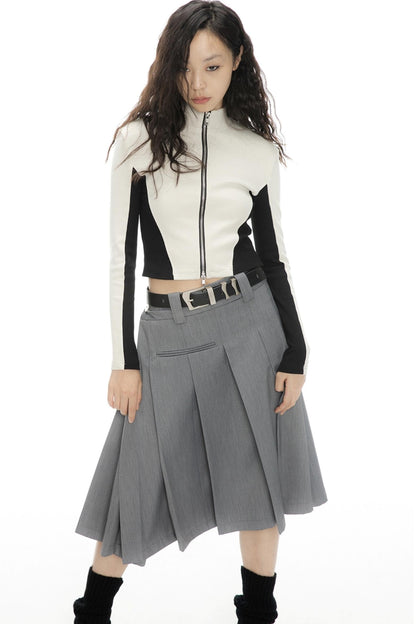 Elegant Peplum Midi Skirt