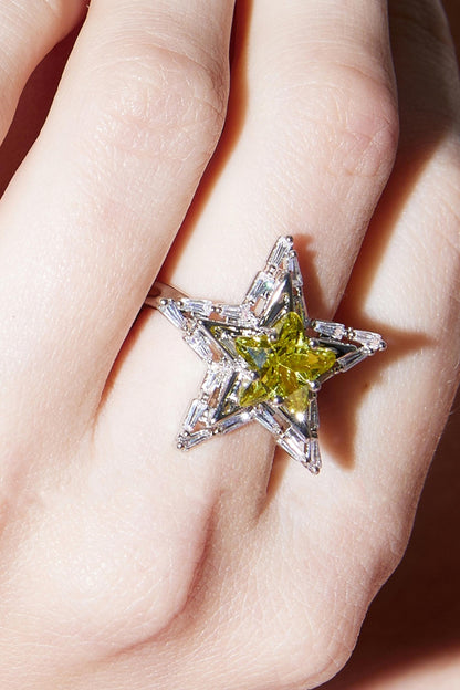 Vintage White Gold Topaz Ring