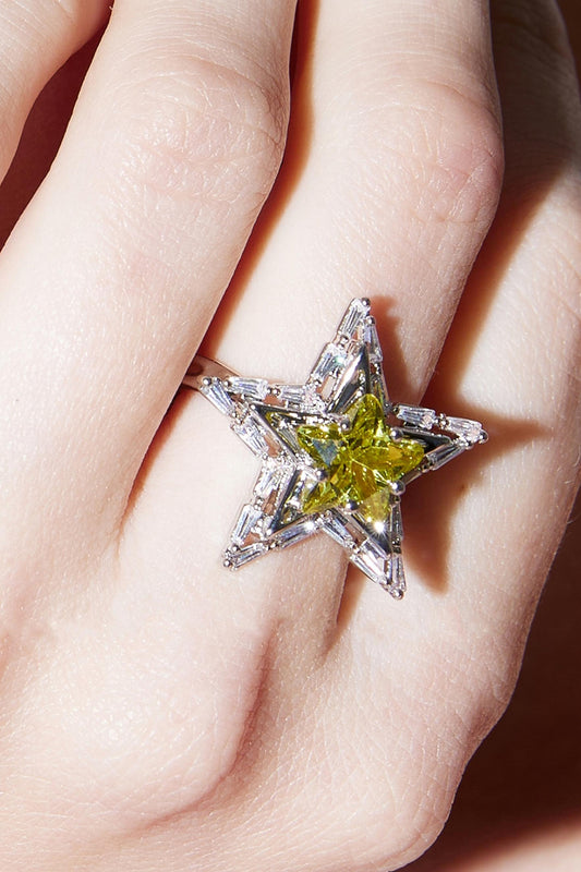 Vintage White Gold Topaz Ring