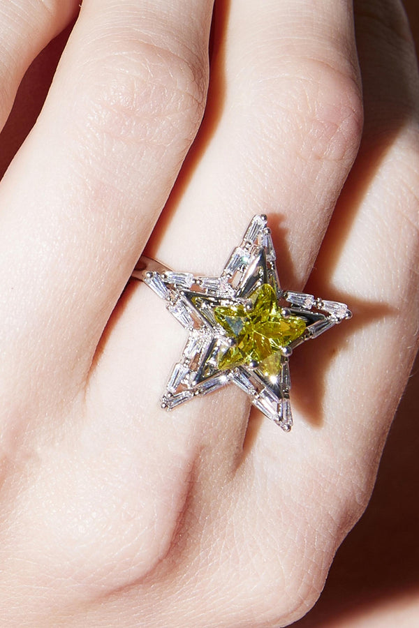 Vintage White Gold Topaz Ring