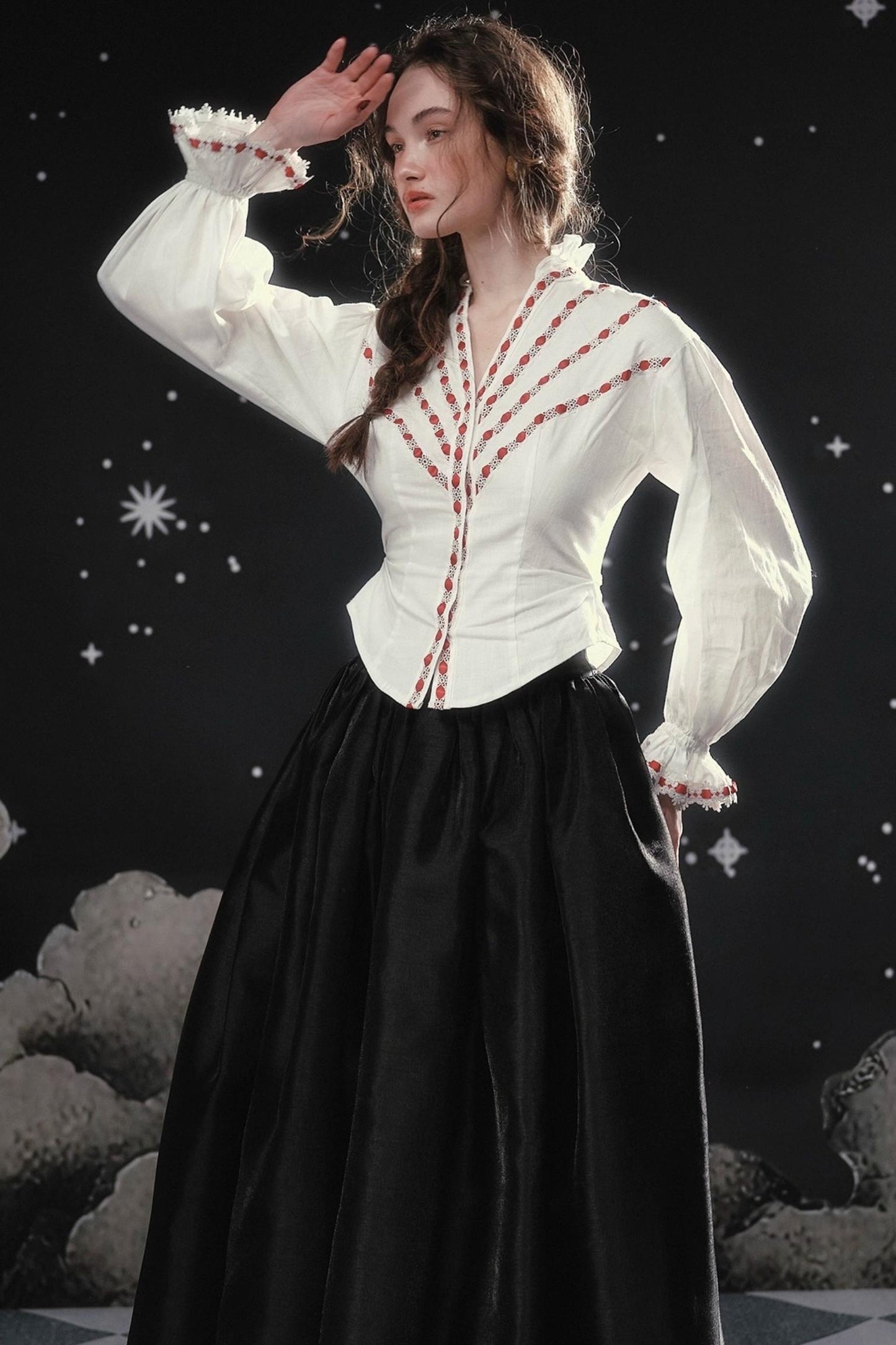 Pearlescent Satin Puffy Skirt