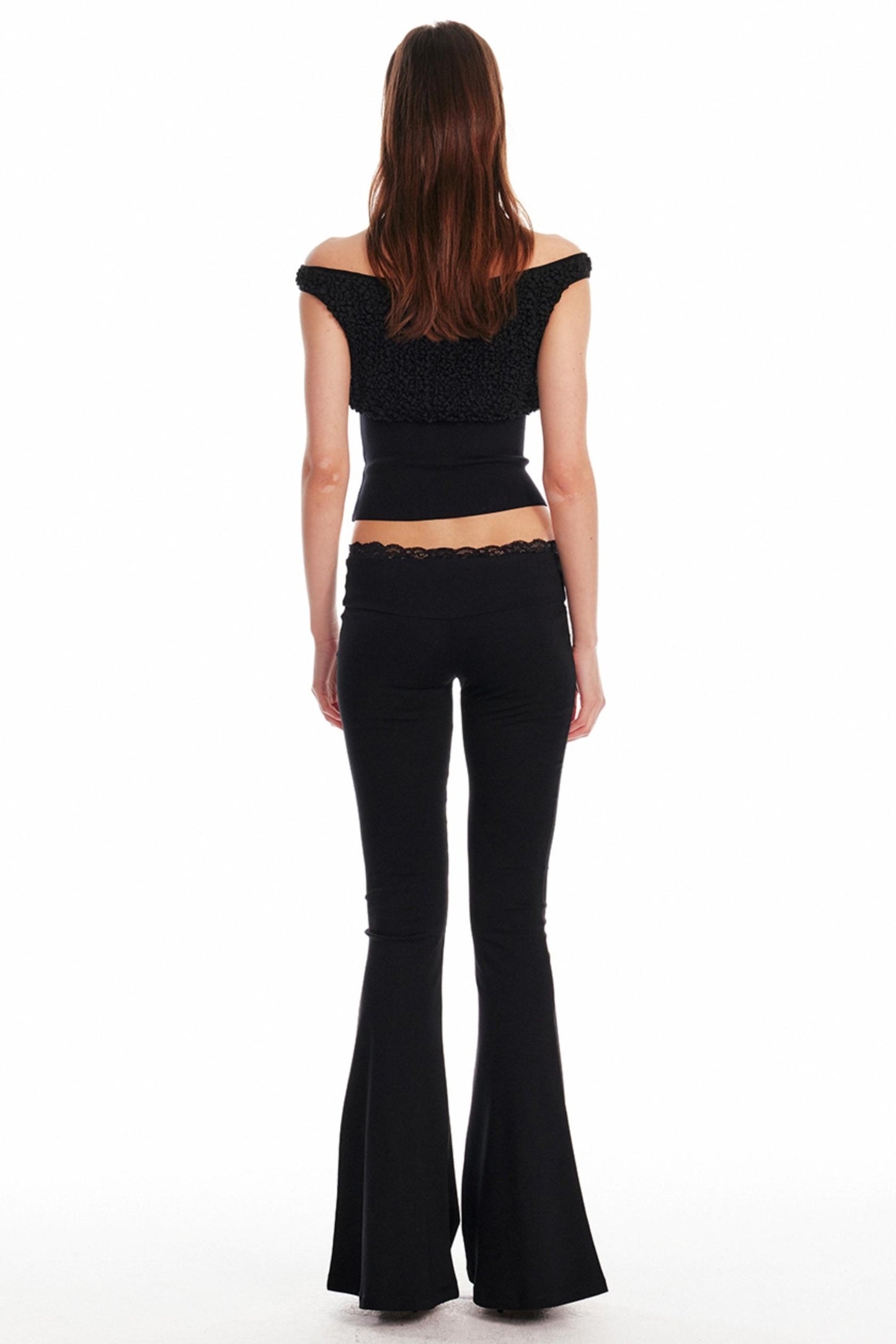 Black Lace Flare Pants
