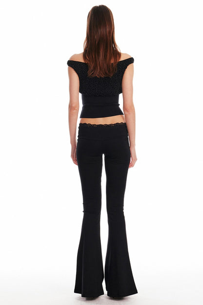 Black Lace Flare Pants
