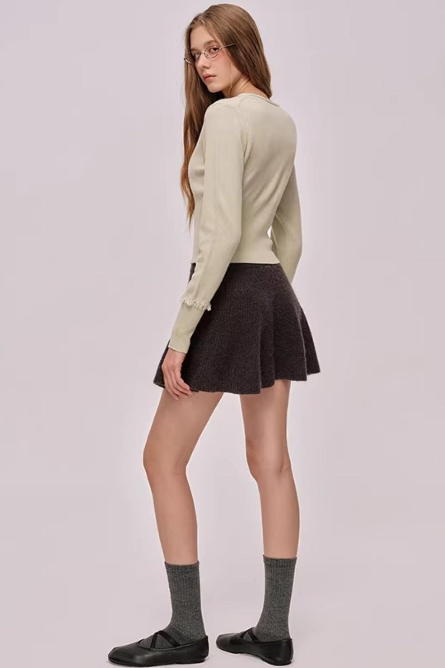 Embroidered Merino Wool Cardigan Top