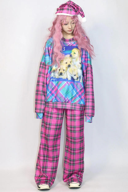 Pink Patchwork Sweatshirt