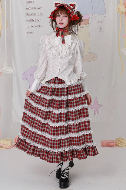 Red Plaid Lolita Skirt