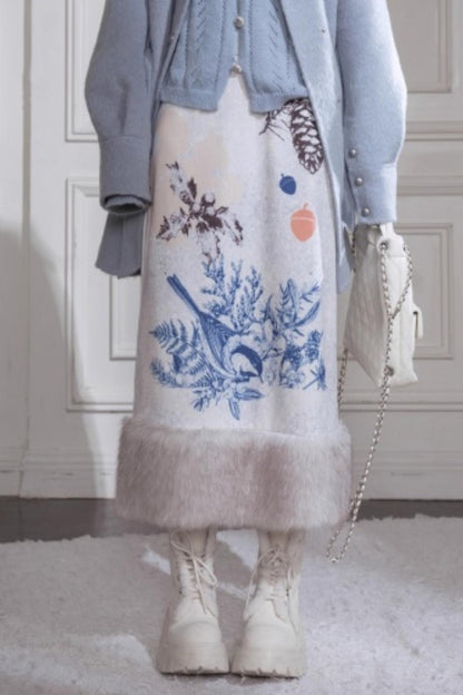 Winter Night Snow Plush Skirt