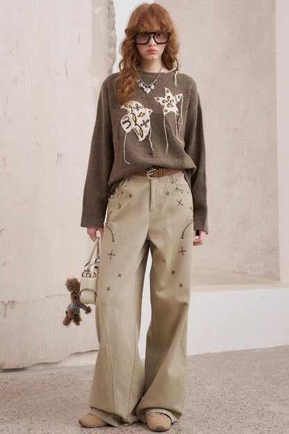 Diamond Straight Loose Wide Pants