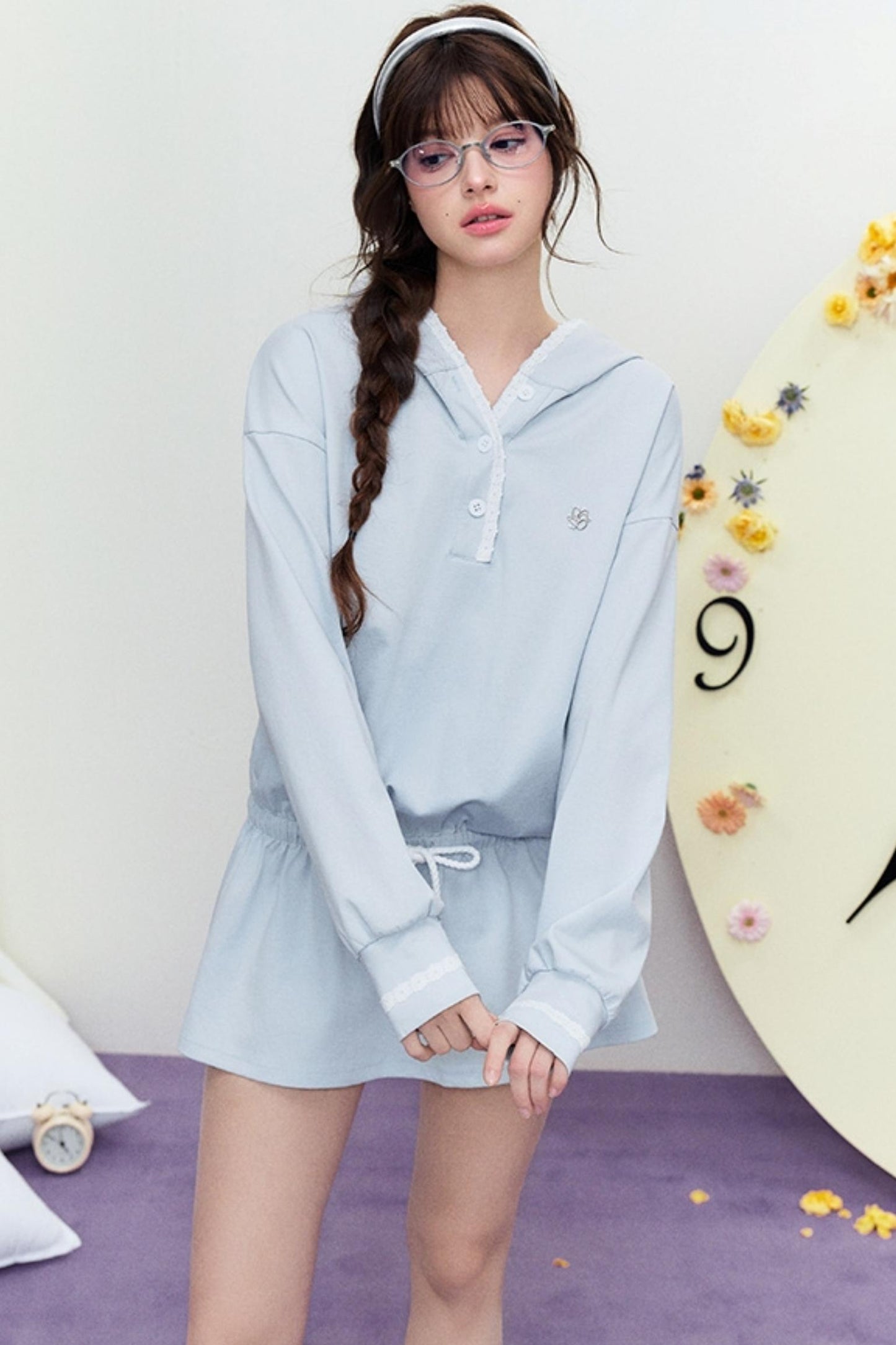 Drape Hoodie Sweater Dress