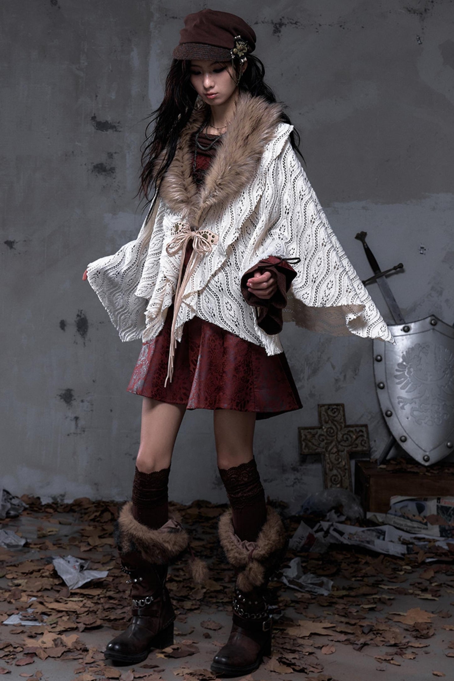 Millennium Vintage Knit Cape Jacket