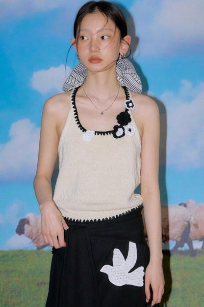 Pounding Stamen Knitted Camisole Top