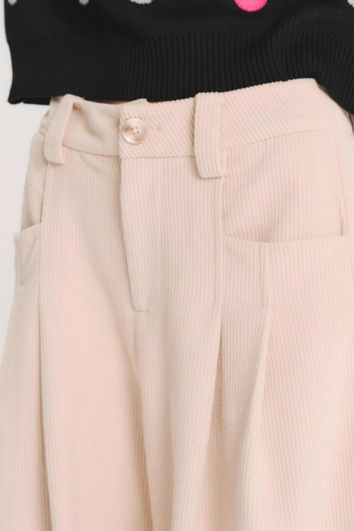 Hand-Painted Plaid Corduroy Pants