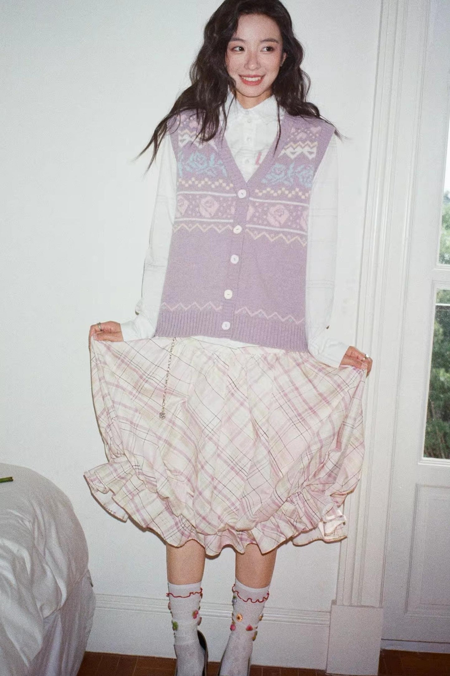 Pink Flower Bud Skirt