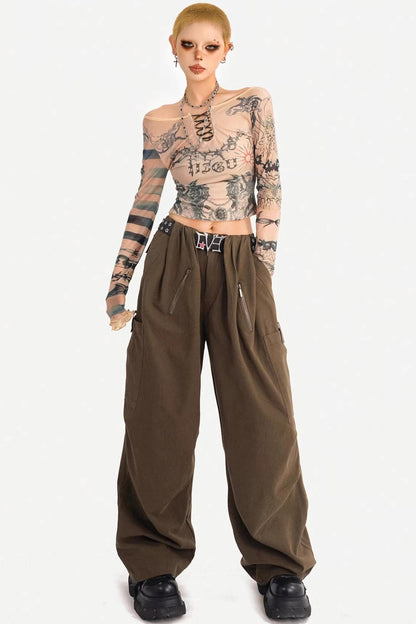 Loose Multi-Pocket Casual Pants