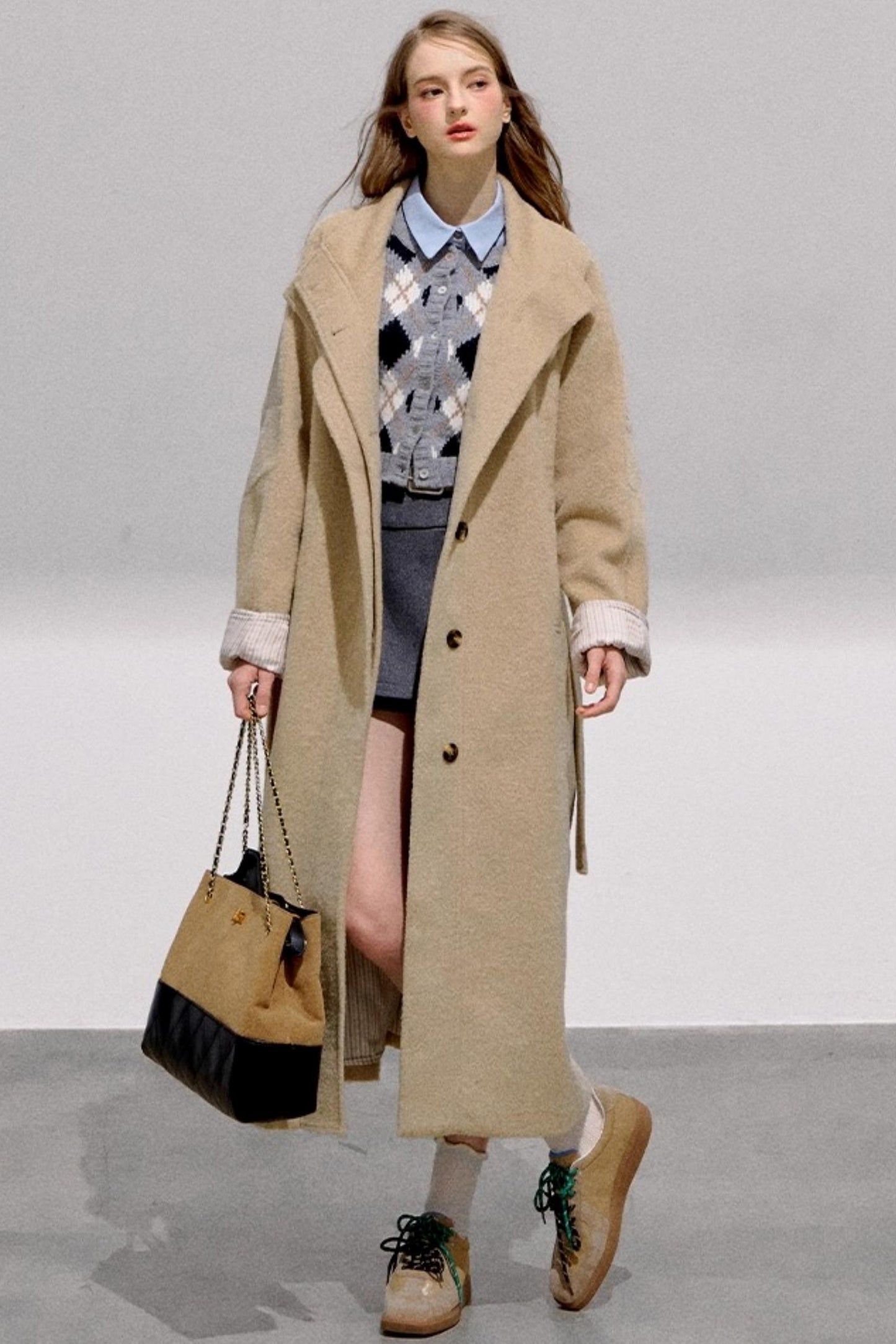 Vintage Diamond Plaid Knitted Cardigan