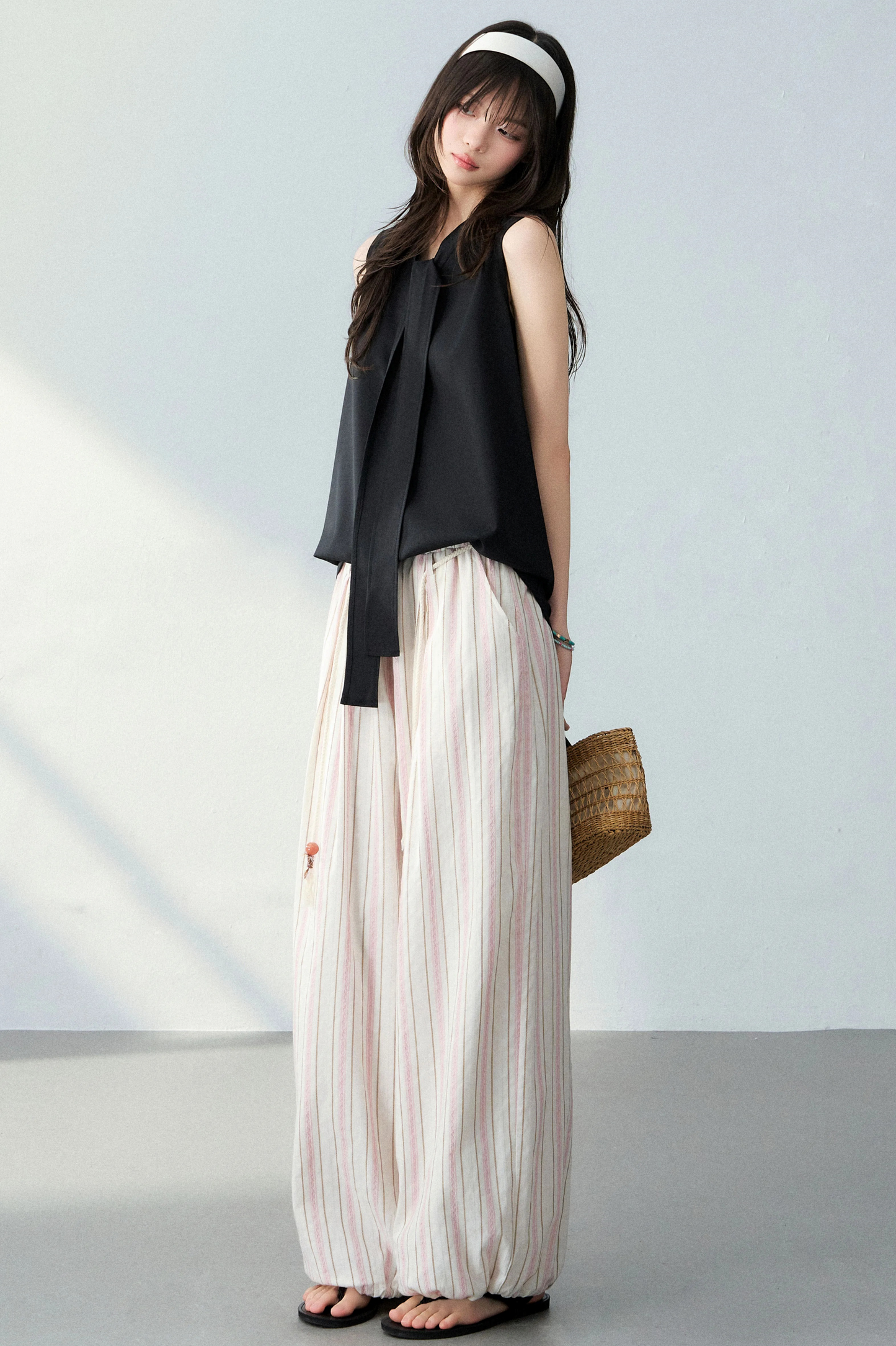 Old Money Striped Linen Pants Set-Up