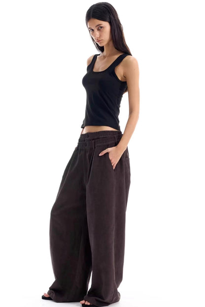 Double-Waist Pleated Pants