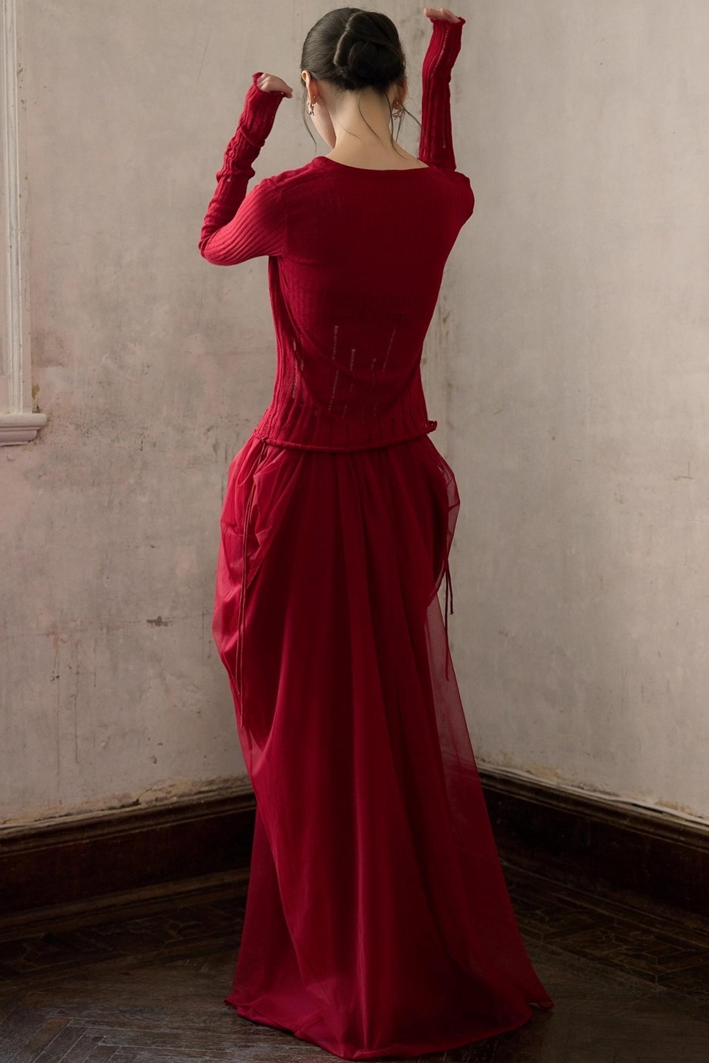 Autumn Romantic Mesh Skirt