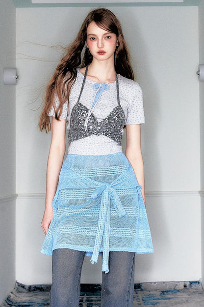 Gray Floral Two-Piece Set-Up