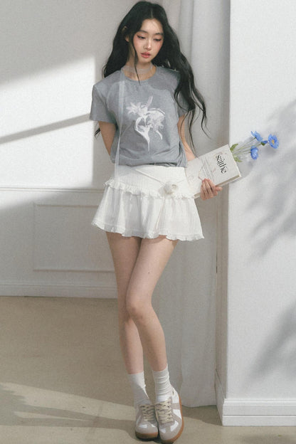 Floral Print Summer Short Sleeve Top