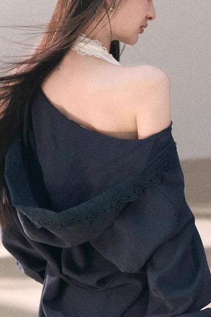 Lyocell Embroidered Lace Shirt Set-Up