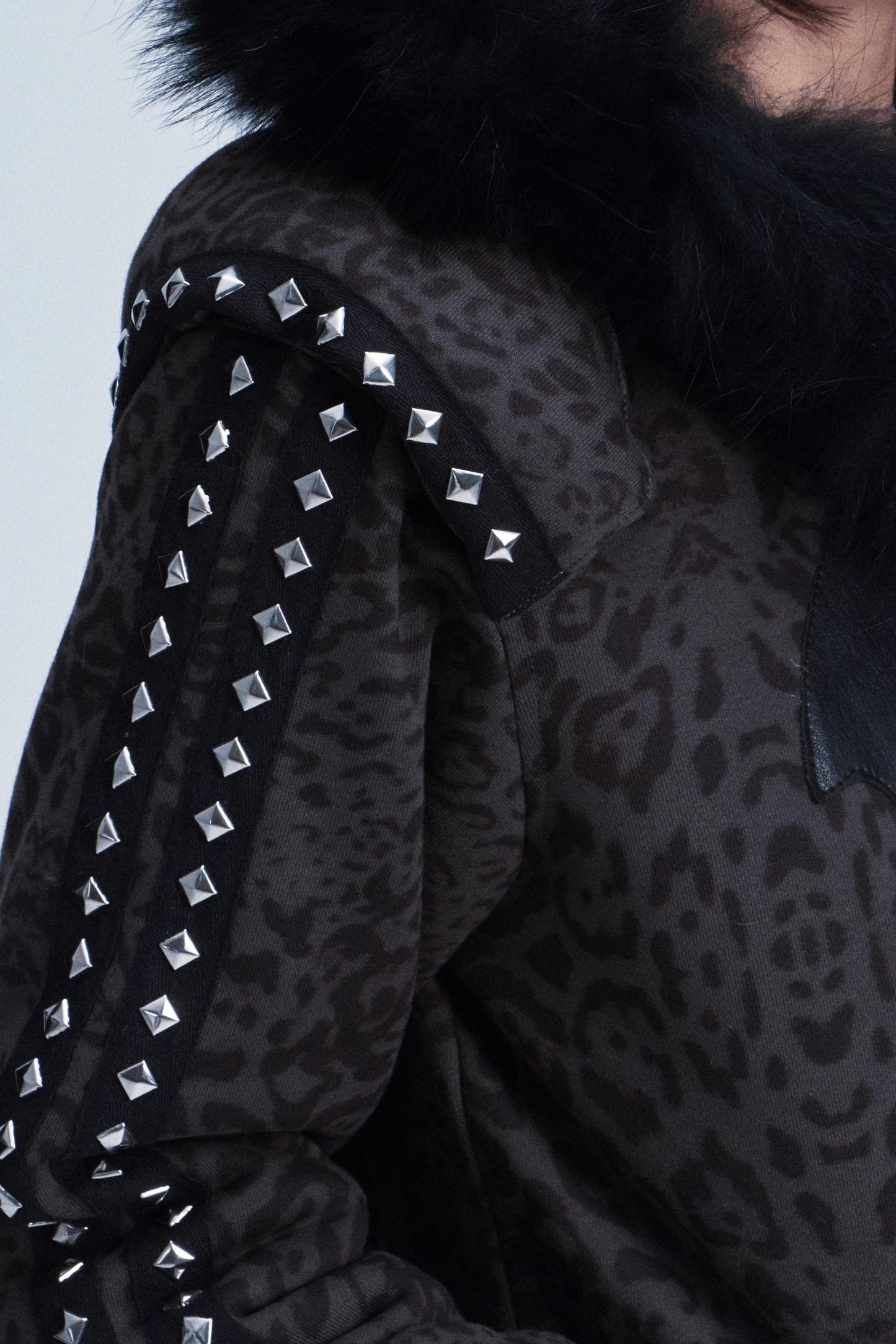 Leopard Print Plush Hooded Jacket Set-Up