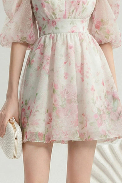 Summer Floral Lantern Dress