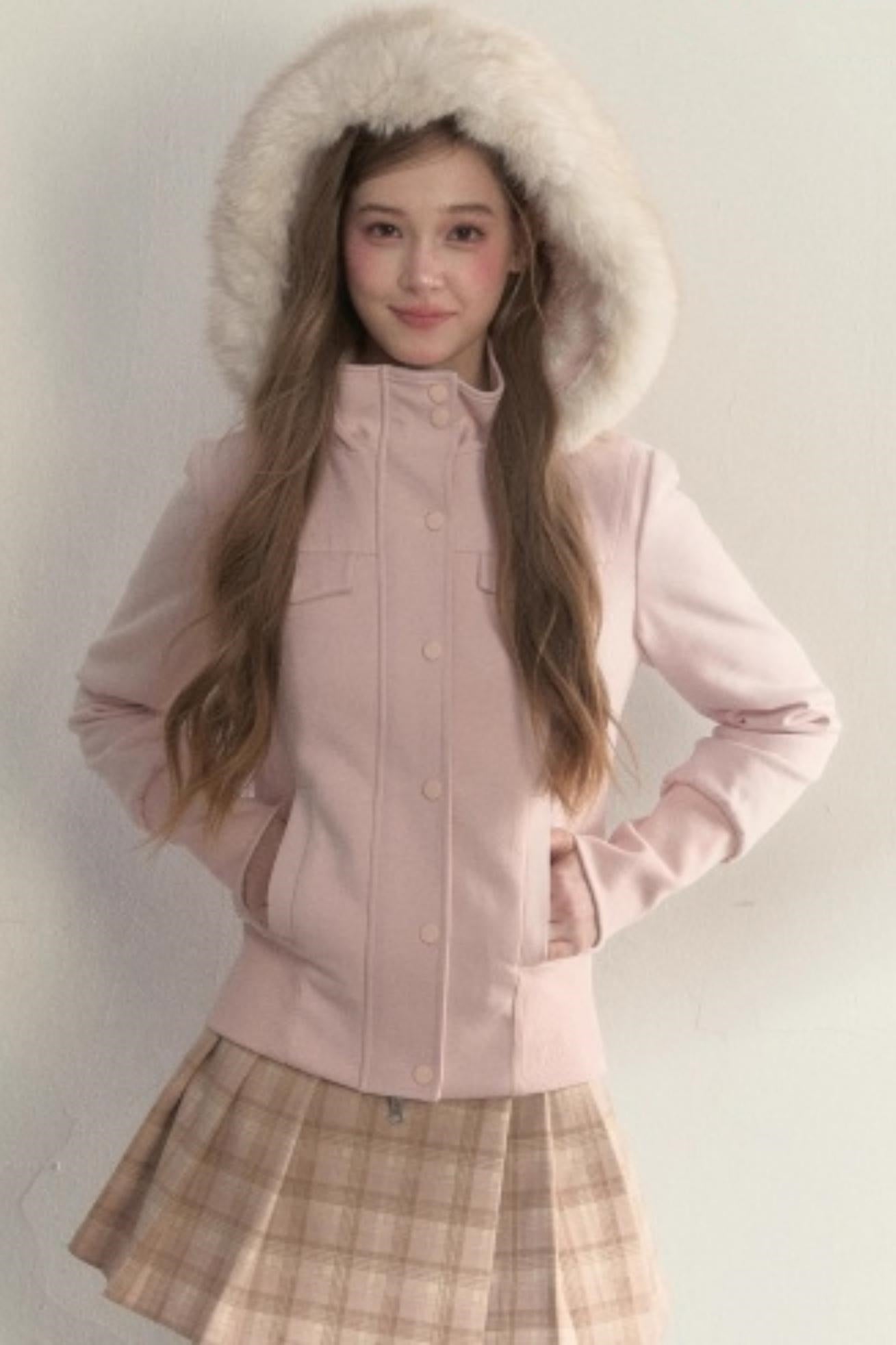 Vintage Fur Collar Fleece Jacket