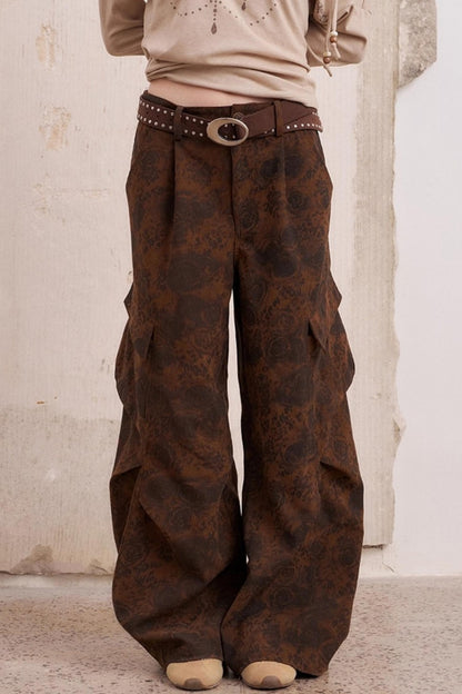 Vintage Print Cargo Pants