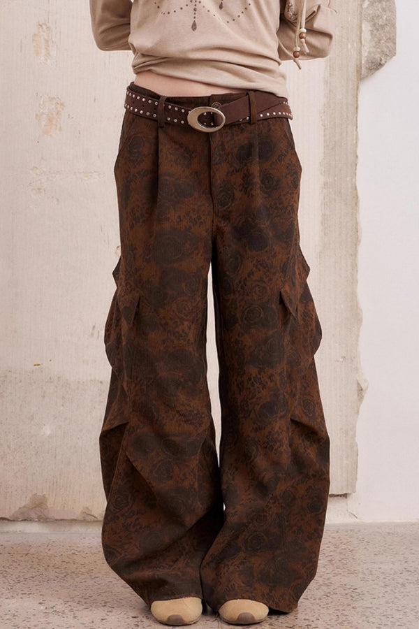 Vintage Print Cargo Pants