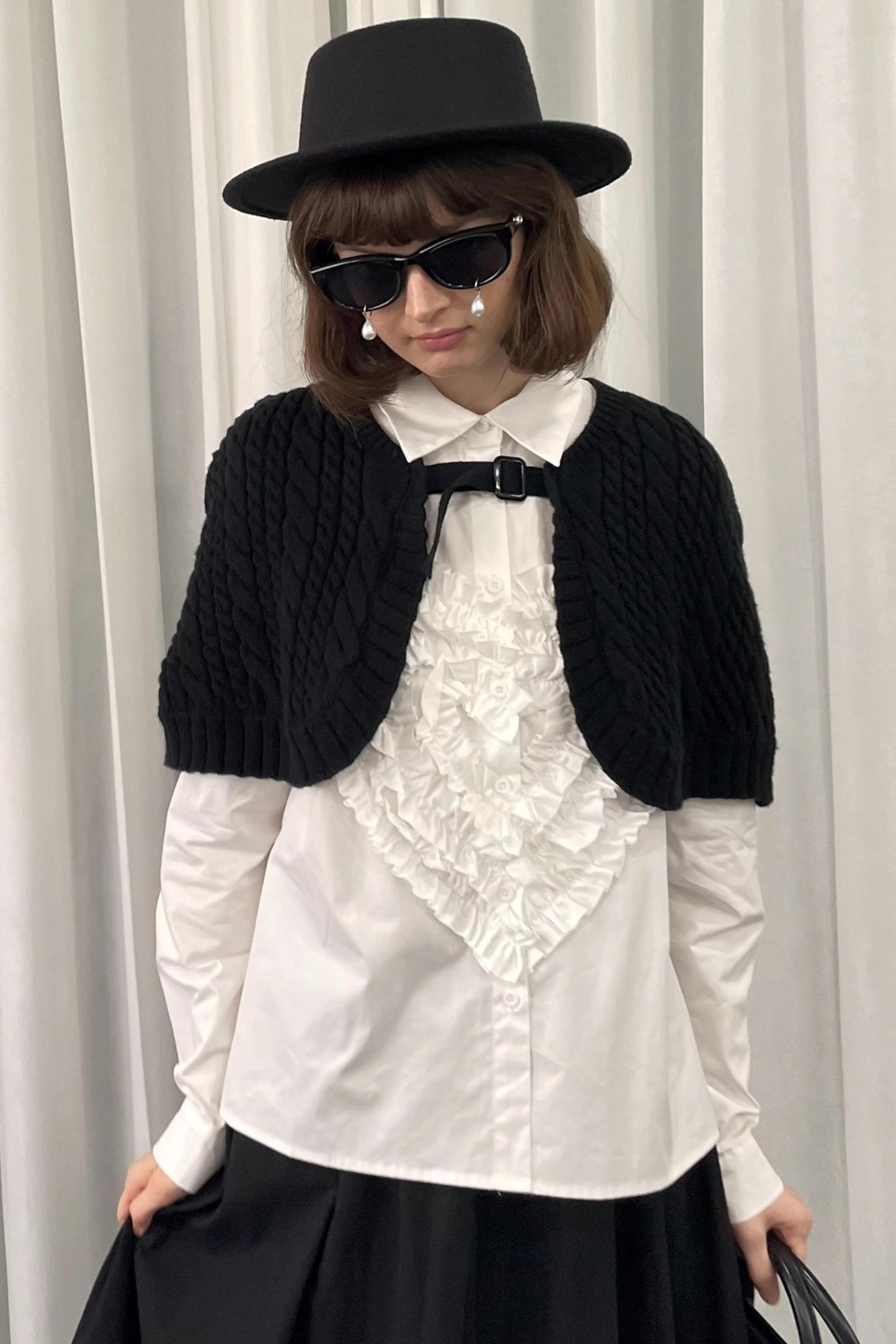 Knit Black Sweater Shawl