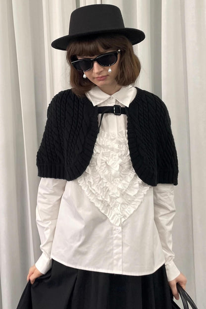 Knit Black Sweater Shawl