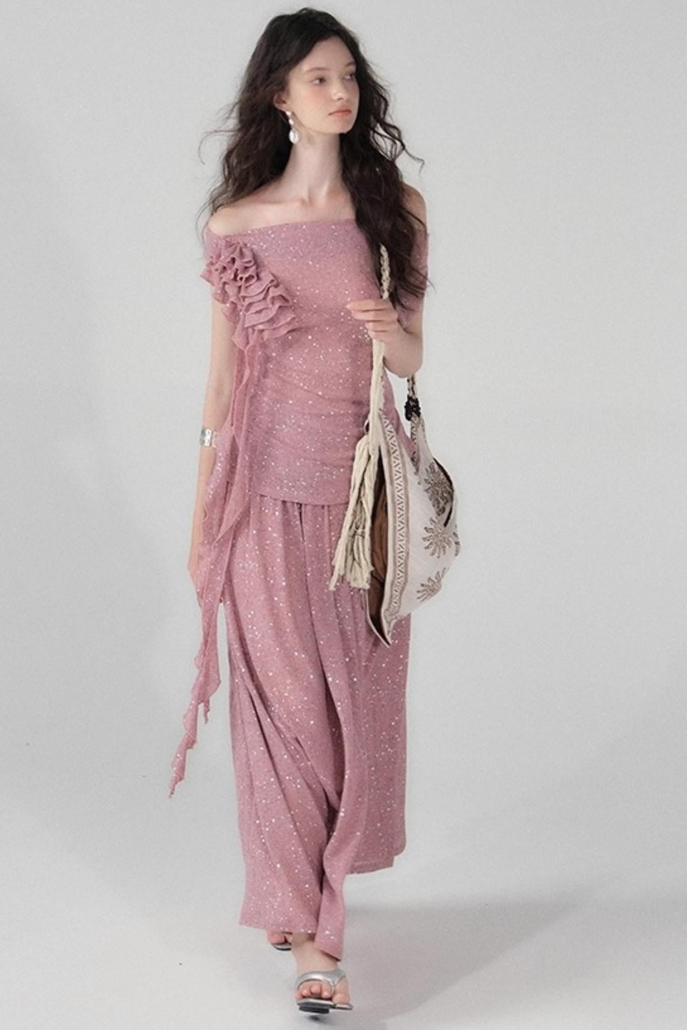 Stretch Knit Silver Top Set-Up