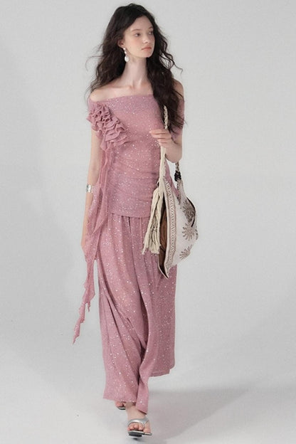 Stretch Knit Silver Top Set-Up