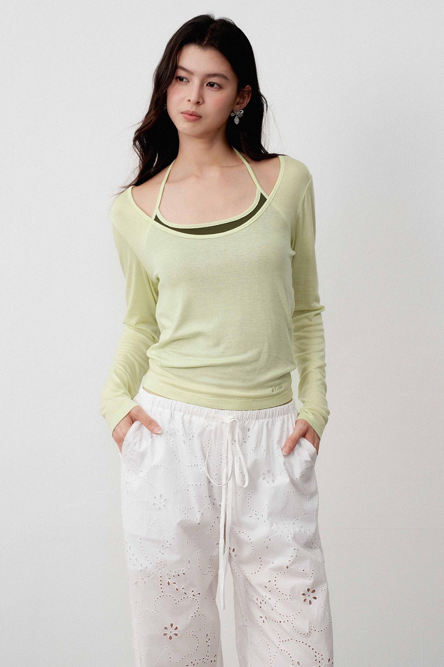 Orchid Merino Wool Halterneck Tops