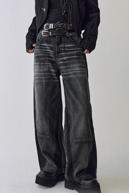 Gray Cat Whiskers Washed Jeans